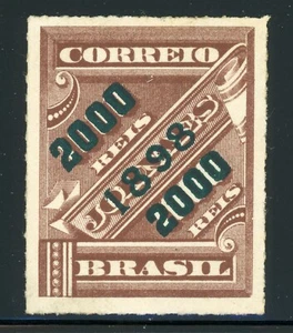 BRAZIL MH Selections: Scott #128 2000R/1000R Brown GREEN SCHG of 1898 CV$25+ - Picture 1 of 1