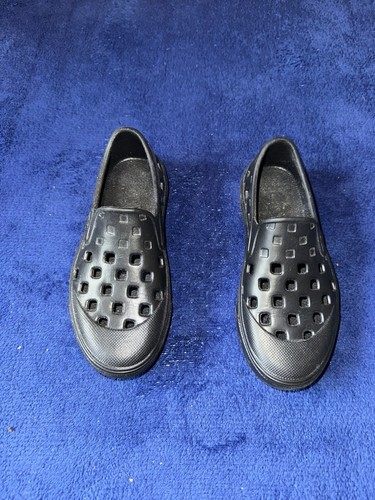 Scarpe Vans Kids TRK slip on 13 bambini in età prescolare sneaker aperte in gomma nere