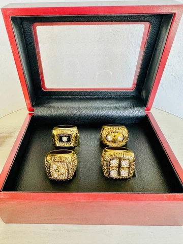 4 PCS Pittsburgh Steelers Ring Championship SET W Box, USA SHIP 74/75/78/79 Cover
