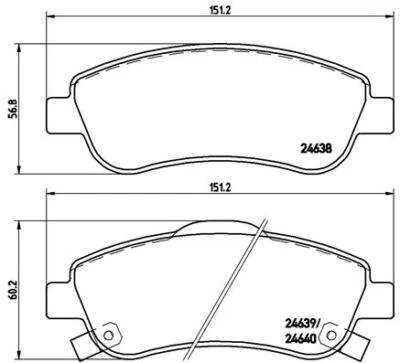 P 28 045 BREMBO BRAKE PAD SET, DISC BRAKE FRONT AXLE FOR HONDA - Image 1 of 4