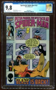 SPECTACULAR SPIDER-MAN 123 CGC 9.8 BLACK CAT APP MARVEL - Picture 1 of 2