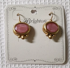 Brighton Rosa Mond Französischer Draht Rotgold Ohrringe Stil JA9327 Neu mit Etikett 98 $ - Bild 1 von 3