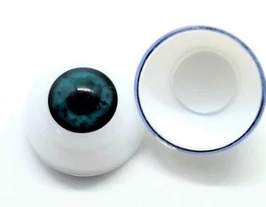 Realistic Acrylic Eyes for Halloween PROPS, MASKS, DOLLS ( TEAL BLUE 26 mm) - Picture 1 of 4