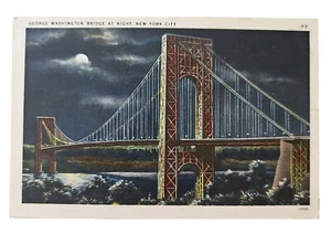 Postal George Washington Bridge At Night Nueva York 1949 - Imagen 1 de 11