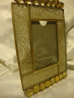 Marco de fotos vintage raro de diamantes de imitación de metal dorado contiene imagen 401 de 3,5" x 5" Foto 1 de 4