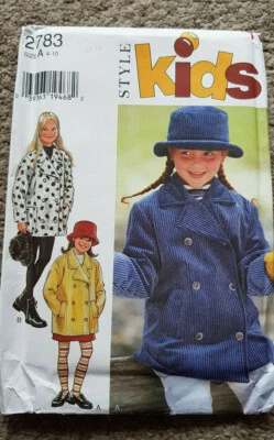 KIDS STYLE pattern 2783 Jacket in 2 Styles + Hat size A age 4-10 chest 22"-28" - Image 1 of 3