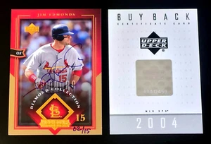 2004 Upper Deck Diamond Collection JIM EDMONDS AUTO /15 BUY BACK Cardinals RARE! - Picture 1 of 2