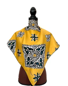 New Burberry Scarf Lucky Floral Yellow Gold Alhambra Green Flower Silk Wrap - Picture 1 of 21