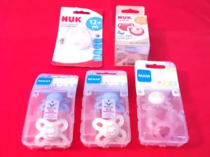 7 x NUK Nuckel MAM Schnuller Start Elements 0 - 2 Monate (OVP) + NUK Trinktülle - Bild 1 von 19