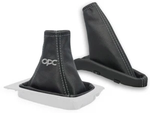 FOR OPEL ASTRA G 98-09 GEAR SHIFT BOOT EBRAKE GAITER LEATHER EMBROIDERY opc GRAY - Picture 1 of 3