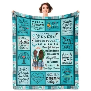 Sister Gifts Sisters Gifts from Sister Blanket 60”x50” Birthday Gifts for Sis... - Picture 1 of 8