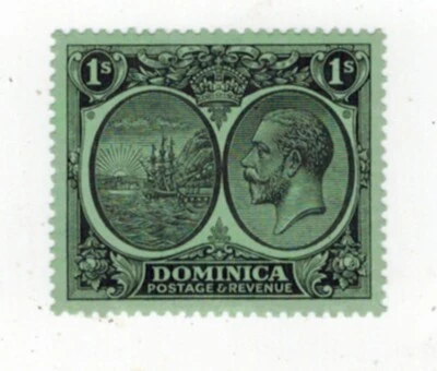 Sello de 1 chelín Dominica KGV MH Foto 1 de 2