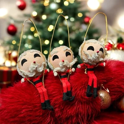 Vintage 1960s Kitsch Christmas Santas x 3 Swing Made In Japan Antique Decoration - Image 1 of 4