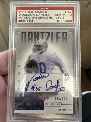 2002 Upper Deck UD Graded #157 Woodrow Dantzler 85/550 RC PSA 10 GEM MINT Auto - Image 1 of 3