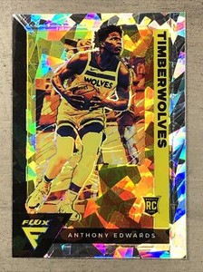 Anthony Edwards 2020-21 Flux Fanatics Silver Cracked Ice Prizm Rookie Card #202