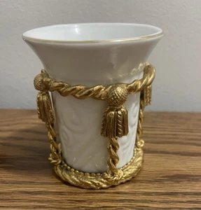 STYLEBUILT FILIGRAN ORMOLU WASCHTISCH TRINKGLAS HALTER PORZELLANSEIL QUASTE - Bild 1 von 8