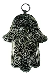 Colgante artesanal de decoración marroquí Hamsa para mal de ojo - Imagen 1 de 2