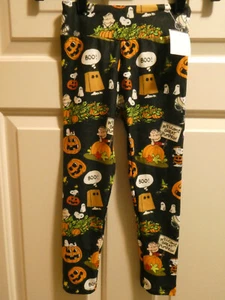 PEANUTS CHARLIE BROWN GREAT PUMPKIN HALLOWEEN GIRL'S LEGGINGS SIZE SMALL/MEDIUM - Picture 1 of 2