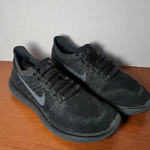 Nike Free RN Flyknit 2017 Women's Size 8 Running Shoes Black Gray - Picture 1 of 6