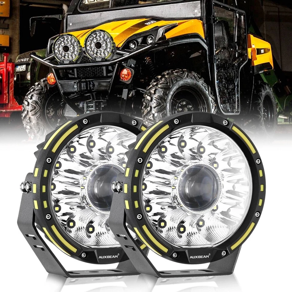 AUXBEAM 7"/9" PULGADAS 360-PRO 720W Redondo LED Barra de Luz de Trabajo Offroad ATV UTV Lámpara Antiniebla Foto 1 de 4