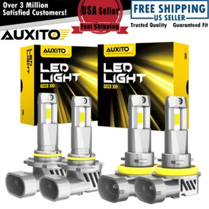 2024 New 4x H11 9005 LED Headlights Bulb High Low Beam 600% Brighter 6500K White - Picture 1 of 11