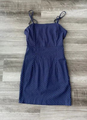 Mini Vestido Forever 21 Azul Marino Lunares S Nuevo con Etiquetas Doble Correa Cremallera Foto 1 de 3