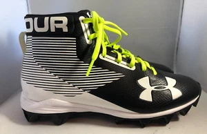Under Armour Jungen hohe Schnür-Baseballschuhe schwarz/weiß Größe 5,5 Y - Bild 1 von 7