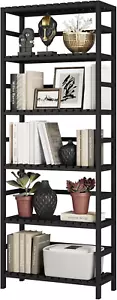 Bamboo Shelf, 6-Tier Bookshelf Adjustable Storage Shelves, Tall Shelving Unit Pl - Picture 1 of 12