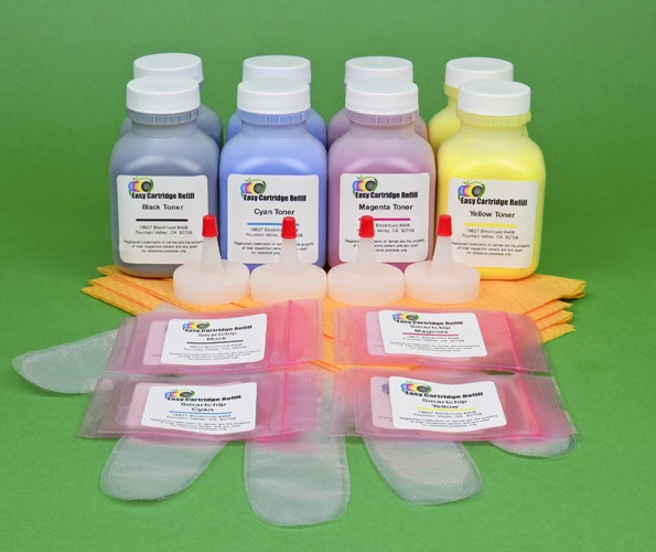 Lexmark 80C1SK0 80C1SC0 80C1SM0 80C1SY0 Two 4-Color Toner Refill Kit w/Chips -US - Image 1 of 1