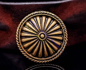 10pcs 1-3/8" Antique Bronzer Southeast Tribal Flower Leathercraft Saddle Concho - Picture 1 of 10