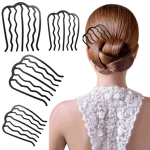 4 Pieces Hair Side Combs Vintage Hair Fork Clip U Shape French Twist Hair Pin... - Picture 1 of 6