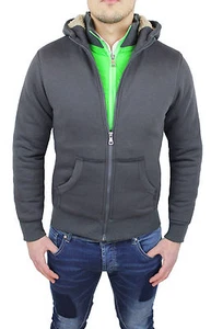 HERREN SWEATSHIRT CARDIGAN DUNKELGRAU SLIM FIT CASUAL SPORT REISSVERSCHLUSS SHIRT - Bild 1 von 4