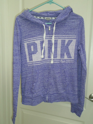 UNDERCOVER Felpa donna Victoria's Secret rosa con cappuccio piccola media full zip