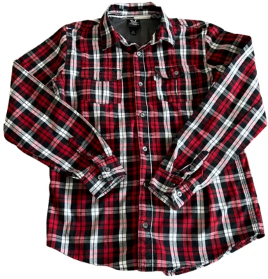 Shaun White Boys Large Long Sleeve Button Down Red Plaid Shirt - Image 1 of 3