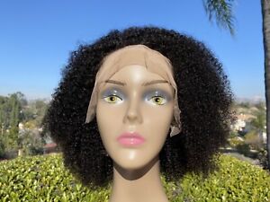 CLEARANCE 100% human hair 12 Inch lace Front wigs Afro