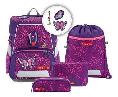 Step by Step Space Shine Schulranzen-Set 5-teilig Butterfly Night Ina violett - Bild 1 von 4
