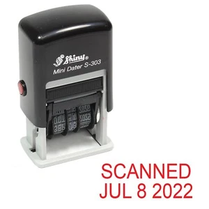 GESCANNT - Glänzender selbstfärbender Gummidatumsstempel - GESCANNT - S-303 - Rote Tinte - Bild 1 von 2