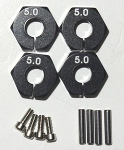 12mm Aluminium Wheel Hex Upgrade RC Car 4pcs 5mm Wide Black UK Seller - Picture 1 of 6