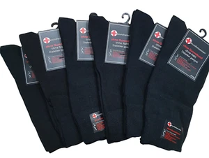 6 Paar Gesundheits-Socken / Diabetiker / ohne Gummi / Schwarz Gr. 39-42 / 43-46 - Bild 1 von 2