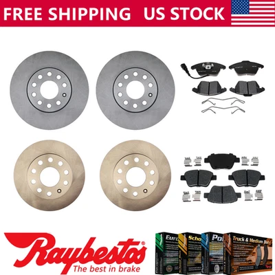 Rotores de freno delanteros traseros y pastillas de freno de cerámica para Volkswagen Golf 2011 - Raybestos Foto 1 de 4