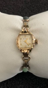 Vintage 1959 Bulova Watch 16mm Gold Filled Scarab Band Manual 6" Runs Well! - Picture 1 of 23