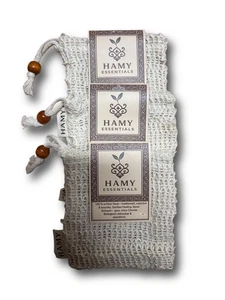 3 Stück HAMY ESSENTIALS PREMIUM, Sisal Seifensäckchen, 11 x 13 cm extra breit - Bild 1 von 3