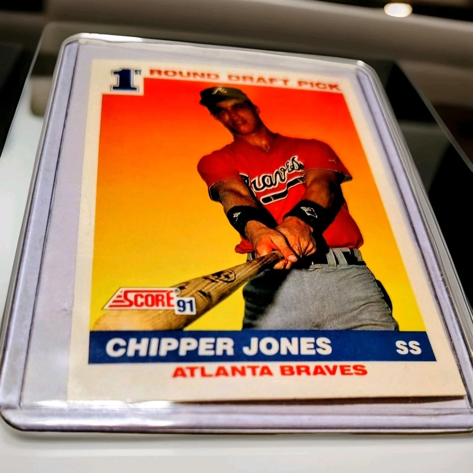 1991 Score Baseball Card #671 Chipper Jones RC Rookie 1st Round Draft Pick NM - Image 1 of 2