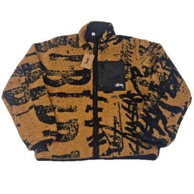 Stussy Sherpa Reversible Jacket Stamp Yellow - Image 1 of 4