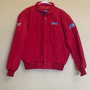 Vintage Budweiser Bud Light Racing Jacket Crown of California Mens Large Bomber - Picture 1 of 14