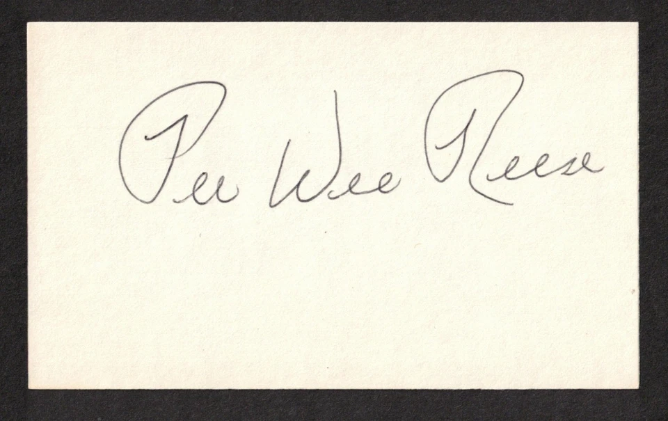 Pee Wee Reese Original Signed Autograph 3x5 Index Card Brooklyn Dodgers - Image 1 of 1