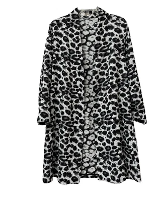 NATORI open Topper   Kimono Jacket Coat M animal black white - Image 1 of 4