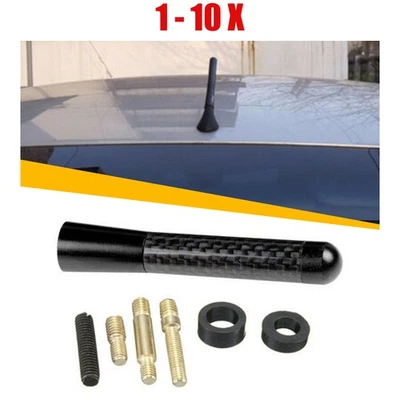 Antena corta de radio estilo carbono fibra coche negro 3 pulgadas con tornillo juego de 1-10 Foto 1 de 4