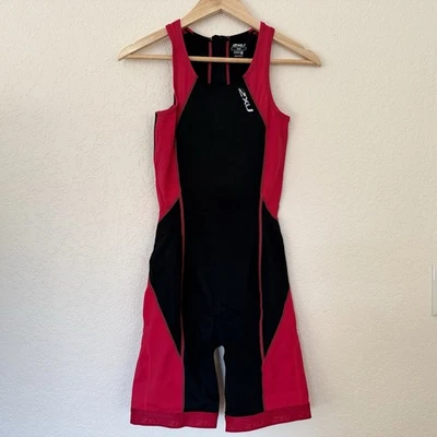 Traje de triatlón sin mangas 2XU para mujer pequeño negro rosa triatlón natación ciclismo correr carrera Foto 1 de 4