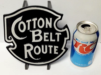 🔥 Placa de señalización de motor de ferrocarril "CINTURÓN DE ALGODÓN" de aluminio fundido negra Foto 1 de 4